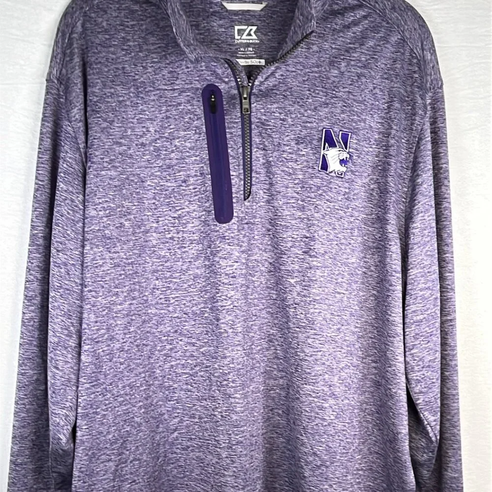 Northwestern Wildcats Cutter & Buck 1/4 Zip Purple Top XL Fathers Day Gift Fanwe